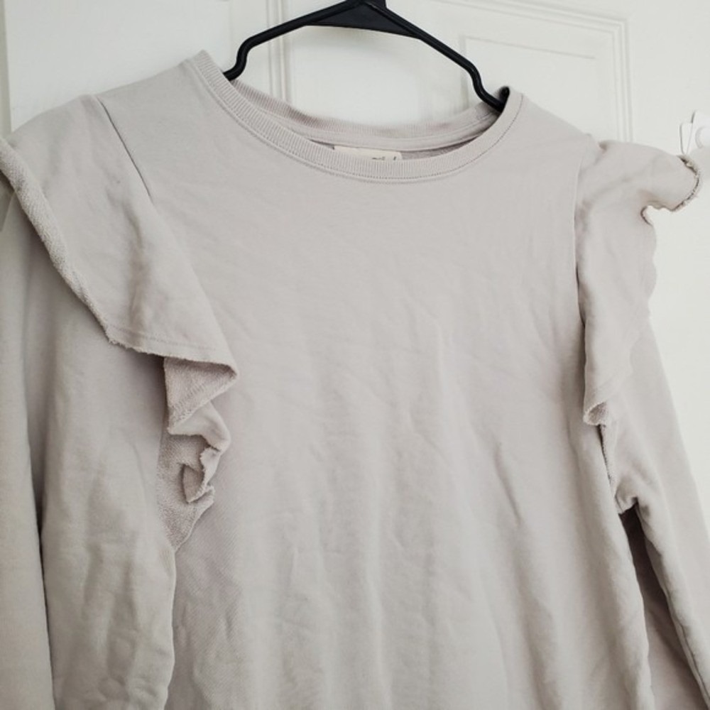 Universal Thread Sweatshirt Lilac Ruffle Shoulder Cotton Lounge Casual Small